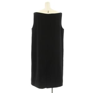 Pierre Cardin ワンピース ロング ノースリーブ 44 黒 ブラック 白 ホワイト 851776-68 /OR