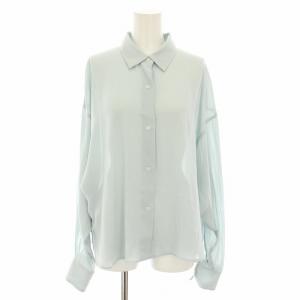シャツ ブラウス 長袖 シアー F 水色 ライトブルー CH206415ER-00 /YT