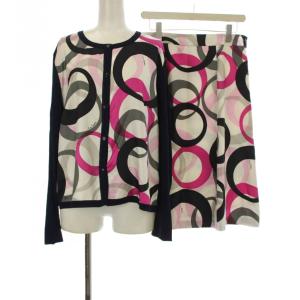 セットアップ スカート ニットカーディガン 長袖 総柄 44 46 マルチカラー 8589405-51