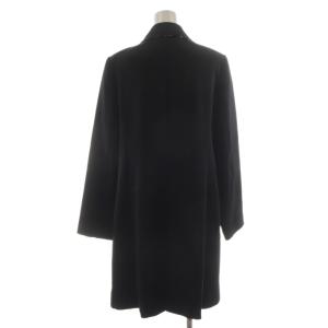 Pierre Cardin ステンカラーコート レオパード ヒョウ柄 ミドル丈 44 黒 ベージュ 858611-68 /RR