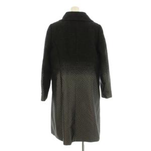 Pierre Cardin ligne ロングコート 中わたライナー ストライプ柄 起毛 グラデーション モヘヤ混 ウール混 44