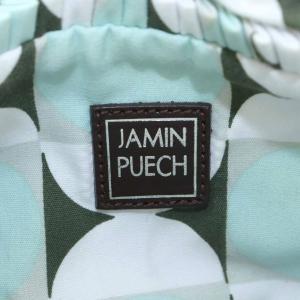 JAMIN PUECH ハンドバッグ アルファベット装飾 レザー グレー 青 ブルー /AN8