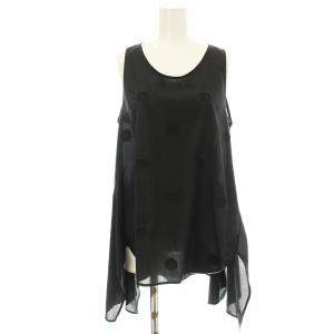 ヨウジヤマモト ノースリーブ ドット ブラウス YE-B45-906 シャツ 水玉 2 黒 ブラック /G