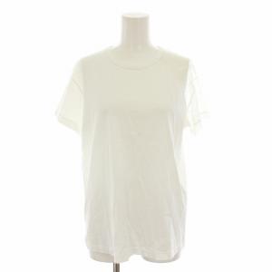 Tシャツ カットソー ブラウス クルーネック 半袖 レース 花柄 38 白 ホワイト 19AW-F012-4157