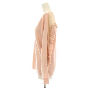 RED VALENTINO REDVALENTINO ニット セーター 長袖 Vネック チュール 切替 ウール S ピンク VR3KC06G /KU