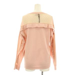 RED VALENTINO REDVALENTINO ニット セーター 長袖 Vネック チュール 切替 ウール S ピンク VR3KC06G /KU