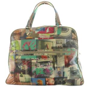 JACQUES LE CORRE ボストンバッグ ハンドバッグ 総柄 レザー マルチカラー ベージュ 緑 グリーン /AN5