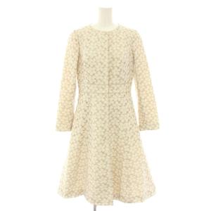 カサブランカ CASABLANCA ノーカラーコート ロング アウター 刺繍 花柄 0 アイボリー ベージュ