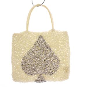 ワイヤーバッグ トートバッグ ハンドバッグ スペードビジュー装飾 ホワイト /KH