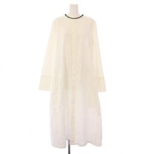 ヨウジヤマモト TAKESHI KOSAKA シャツワンピース 長袖 ロング 刺繍 総柄 2 ホワイト