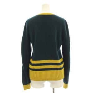 kate spade new york Disco Naps Sweater ニット セーター 長袖 クルーネック ロゴ ウール混 S ダークグリーン