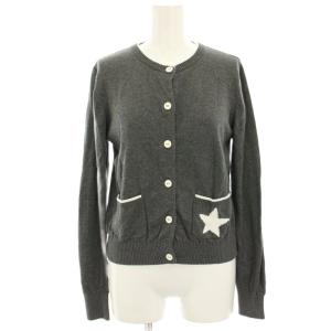 ニットカーディガン スター 星マーク ロゴ刺繍 長袖 TU グレー 4219WJ16 /HN