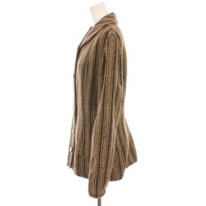 VALENTINO GARAVANI BOUTIQUE ジャケット ストライプ ウール シルク 10 茶 ベージュ /YM