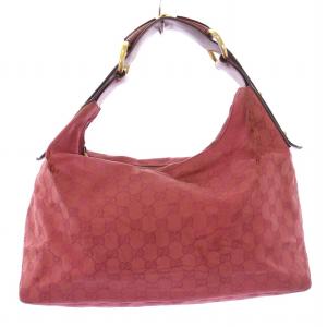 GUCCI ハンドバッグ ブラウン キャンバス/レザー GUCCI グッチ ショルダーバッグ GGキャンバス/レザー ブラウン