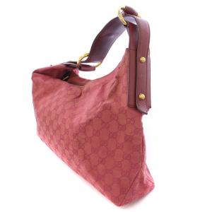 GUCCI GGキャンバス ホースビット ハンドバッグ ワンハンドル アシンメトリー ロゴ 総柄 ピンク 115867
