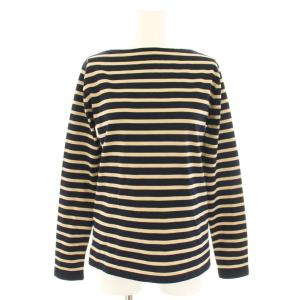 25SS シアトル SEATTLE度詰めボーダーボートネックニット セーター 長袖 黒 ブラック ベージュ