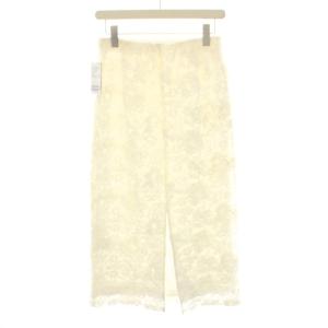 IENA 24AW シアーフラワーレーススカート ロング ミモレ タイト イージー タグ付き 38 白 ホワイト