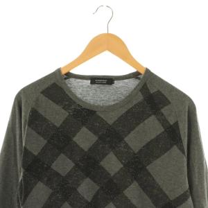 BURBERRY BLACK LABEL カットソー Tシャツ ロンT 長袖 プリント 3 グレー /CX OS