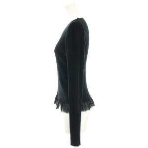 IENA 24SS 裾フリルプルオーバー リブニット カットソー 長袖 黒 ブラック 24080900305010