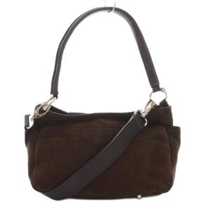 ハンドバッグ ショルダーバッグ スエード 茶 /YM