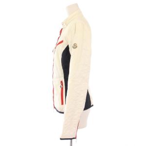MONCLER スタンドカラージャケット 1 ホワイト ネイビー レッド