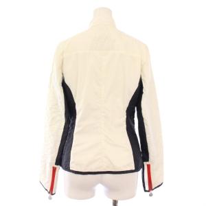 MONCLER スタンドカラージャケット 1 ホワイト ネイビー レッド