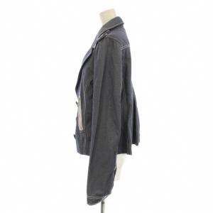 DIESEL テーラードジャケット ダブル デニム調 裏地総柄 S 紺 ネイビー /KU