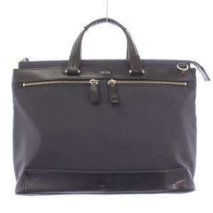 ブリーフケース ビジネスバッグ 書類カバン ハンドバッグ レザー 切替 ロゴ 黒 ブラック /BB