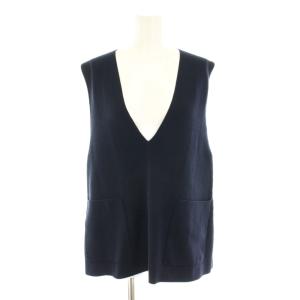 23SS パールコンビVネックベスト プルオーバー S 紺 ネイビー 11-02-32-02103 /YT