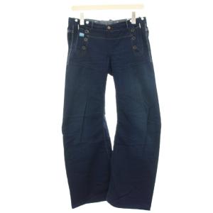 Organic セーラーデニムパンツ ジーンズ ワイド ブーツカット バックレースアップ 26 インディゴ