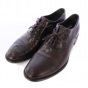ビジネスシューズ レースアップ ローヒール レザー 8.5 茶 ブラウン /BB