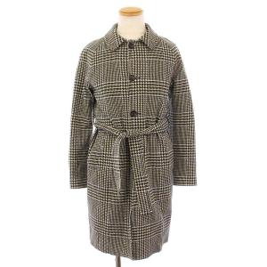 コットンストレッチジャージーベルテッドコート グレンチェック柄