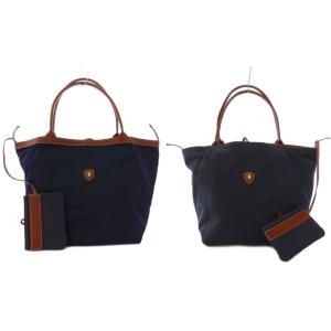 BEGG トートバッグ ハンドバッグ リバーシブル ネイビー 03-28/2 /KH