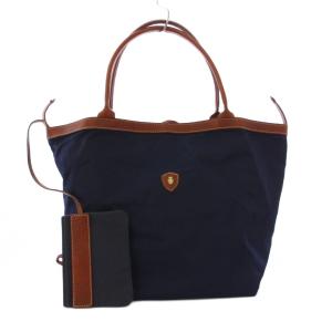 Felisi BEGG トートバッグ ハンドバッグ リバーシブル ネイビー 03-28/2 /KH