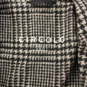 CIRCOLO1901 テーラードジャケット ブレザー アウター シングル 背抜き ストレッチ チェック柄 46 グレー 黒 ブラック