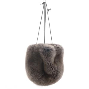 フォックスファーバッグ グレー