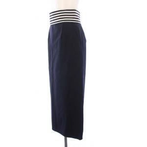 BORDERS at BALCONY I-LINE SKIRT 36 ネイビー BD1811-3H-23