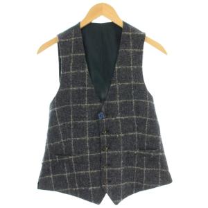 ブートニエール ツイード ベスト ジレ JF77003 ウール モヘア混 44 ネイビー 紺 /G