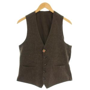 ブートニエール ツイード ベスト ジレ JJ77003 ウール混 44 茶 ブラウン /G