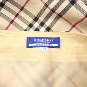 BURBERRY BLUE LABEL フレアスカート ひざ丈 ノバチェック柄 総柄 36 ベージュ /BB