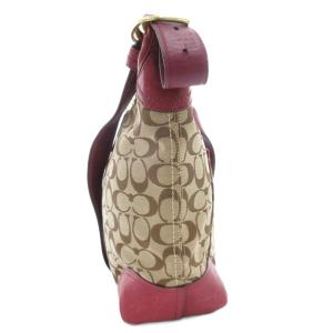 COACH 12390 シグネチャー ショルダーバッグ 斜め掛け クロスボディ キャンバス レザー ベージュ 紫 パープル