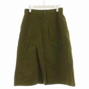 25年 WA-SHI COTTON PLAINWEAVE フレアスカート ロング丈 コットン 2 カーキ