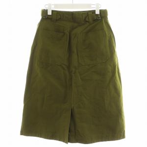 MHL. 25年 WA-SHI COTTON PLAINWEAVE フレアスカート ロング丈 コットン 2 カーキ