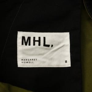 MHL. 25年 WA-SHI COTTON PLAINWEAVE フレアスカート ロング丈 コットン 2 カーキ