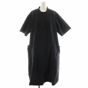 23年 LIGHTWEIGHT COTTON NYLON ワンピース ロング丈 半袖 コットン 1 黒
