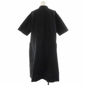 MHL. 23年 LIGHTWEIGHT COTTON NYLON ワンピース ロング丈 半袖 コットン 1 黒
