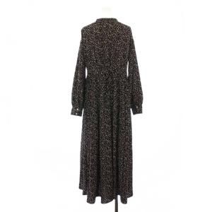 URBAN RESEARCH DOORS 23AW レオパードドットプリントワンピース ロング 長袖 F 黒 白 UR37-26X004 /BM