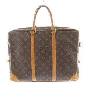 LOUIS VUITTON モノグラム ポルト ドキュマン ヴォワヤージュ ハンドバッグ ブラウン