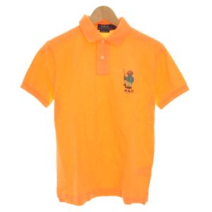 ポロシャツ ハーフボタン 半袖 ポロベア 刺繍 SP オレンジ /YT
