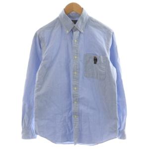 ポロベア シャツ 長袖 刺繍 コットン S 水色 ライトブルー /AN27